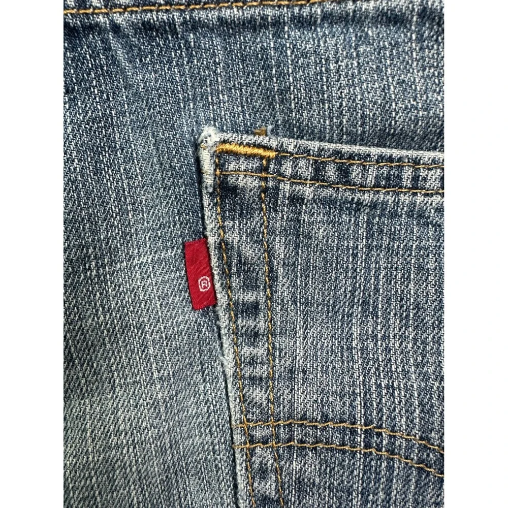 Levi's 505 Regular Fit Cut Off Denim Shorts Men's 34 Blue Medium Wash Frayed Hem